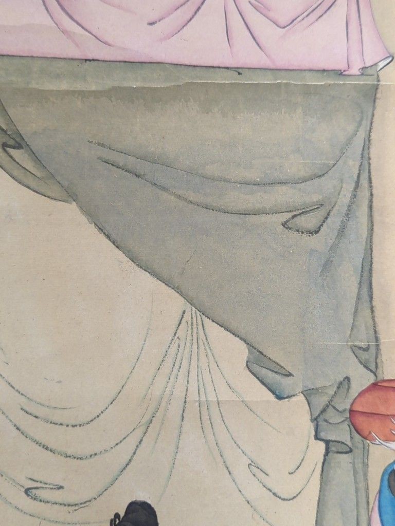 A pair of Chinese scrolls, watercolour on paper, late 19th/early 20th century, image cm x cm